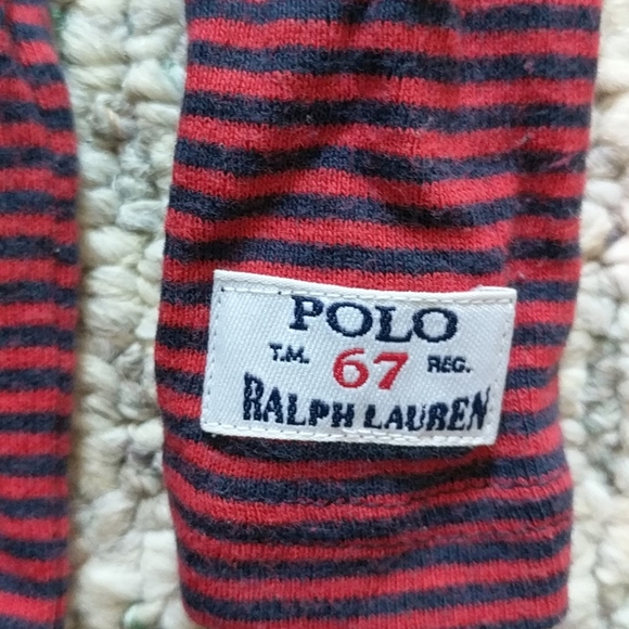 Baby 3-6 m Polo striped long sleeve onesie w/snaps - Picture 3 of 5